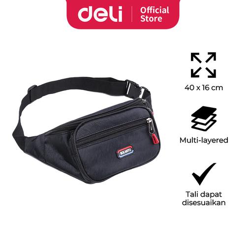 Deli Waist Bag / Tas Pinggang Pria / Tas Selempang Banyak Sekat EH1006