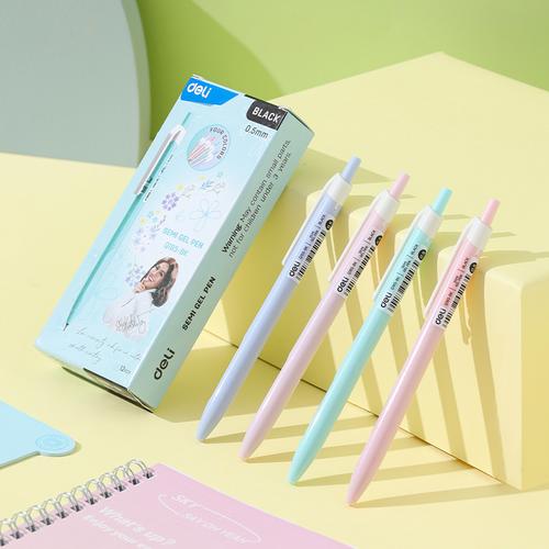 Deli Semi Gel Pen / Pulpen Semi Gel 0.5mm CQ185-BK