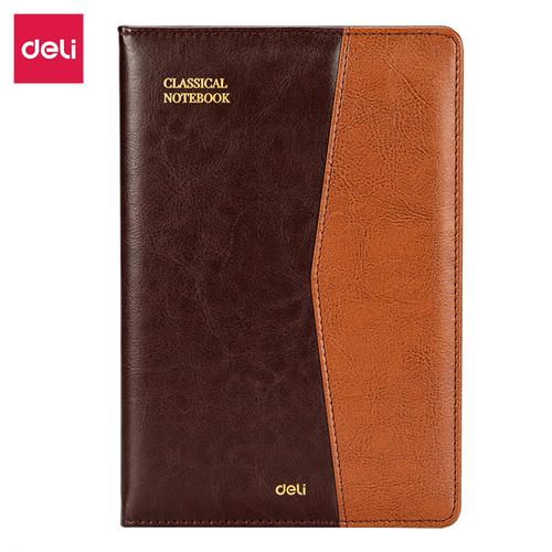Deli Leather Cover Notebook Buku Catatan Agenda Hard Cover A5 EN134L