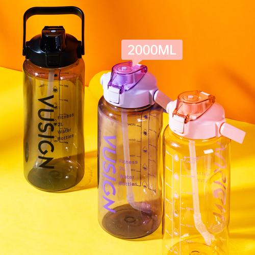 Vusign Water Bottle / Botol Minum Bening Motivasi 2 Liter VS819