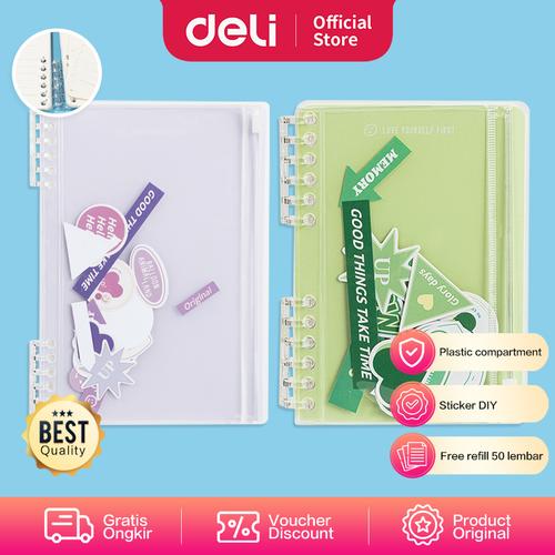 Deli Loose-Leaf Notebook / Binder Jilid Spiral Free Refill A5 A6 2451X