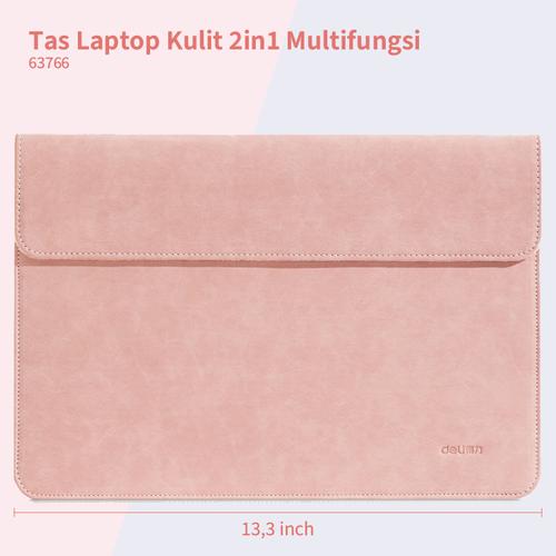Deli Laptop Sleeve / Tas Laptop Kulit 2 in 1 13" Dengan Mousepad 63766