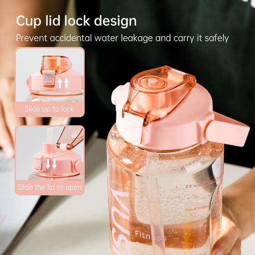 Vusign Water Bottle / Botol Minum Bening Motivasi 2 Liter VS819