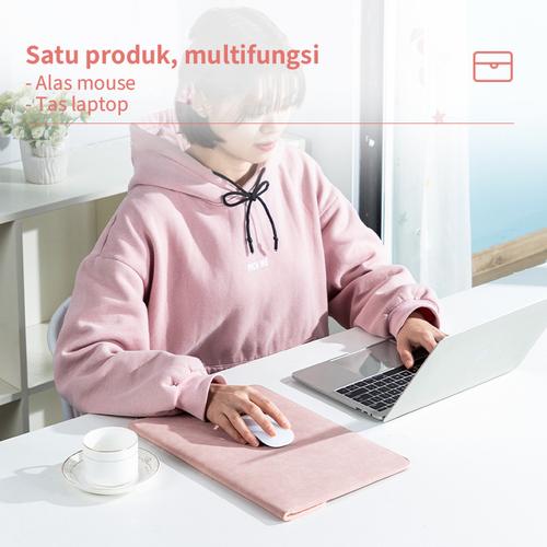 Deli Laptop Sleeve / Tas Laptop Kulit 2 in 1 13" Dengan Mousepad 63766
