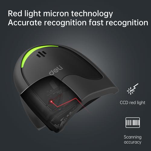Deli Barcode Scanner 1D Cepat dan Akurat ES2XX