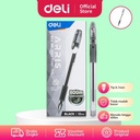 Deli Ballpoint Pen / Pulpen 0.7mm Tinta Hitam/Biru Sampai 400m EQ55