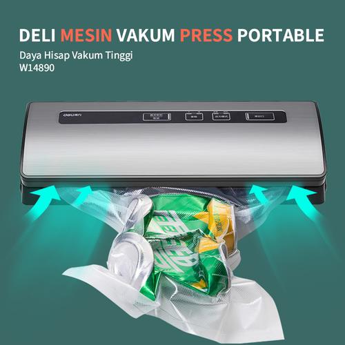 Deli Vacuum Sealer / Vakum Press Plastik Portable 110watt -65KP W14890