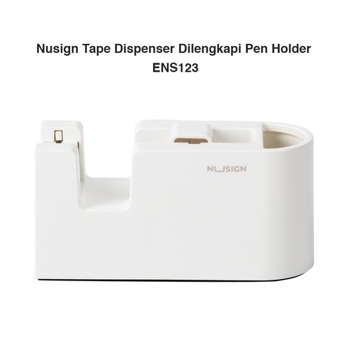 Deli Nusign Tape Dispenser / Tempat Selotip Dengan Pen Holder ENS123