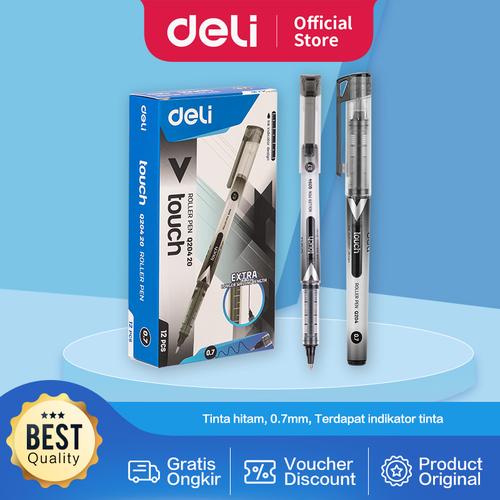 Deli Roller Pen / Pulpen Roller Hitam 0.7mm Tidak Beracun EQ20420