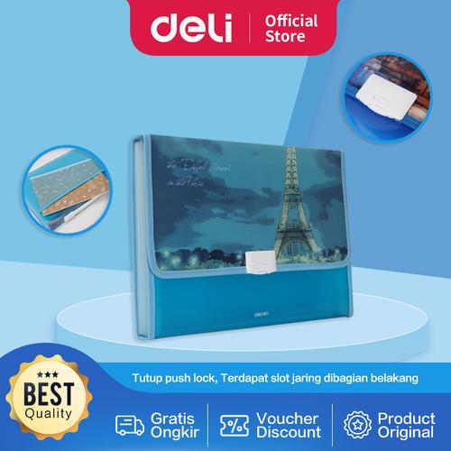 Deli Expanding File / Tas Dokumen Desain Lucu Ukuran A4 13P 72354