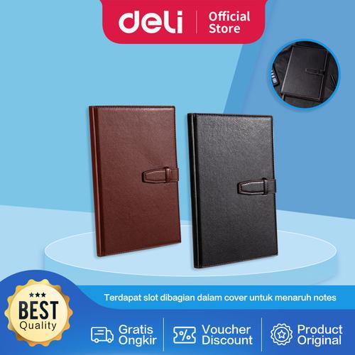Deli Leather Cover notebook / Buku Tulis Sampul Kulit 16k 120Lmbr 7945