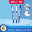Deli Roller Pen / Pulpen Biru Tidak Beracun & Berbau 12pcs/Box EQ20030