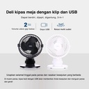 Deli Fan / Kipas Multifungsi Bisa Diputar Digantung Dijepit 5V 3W 3688