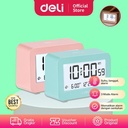 Deli Alarm Clock / Jam Meja Alarm Dengan Suhu Tanggal Lampu 8839