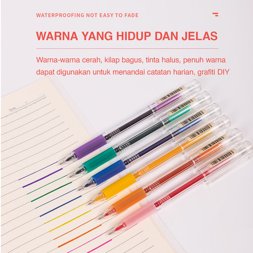 Deli Pulpen Gel 6 Warna Cerah 0.5mm A125