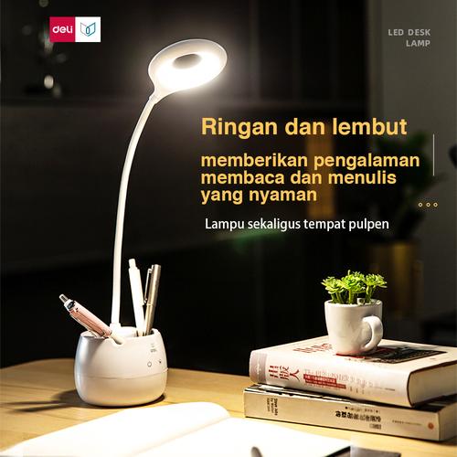 Deli Desk Lamp / Lampu Belajar Bisa Jadi Tempat Pulpen Adjustable 432X