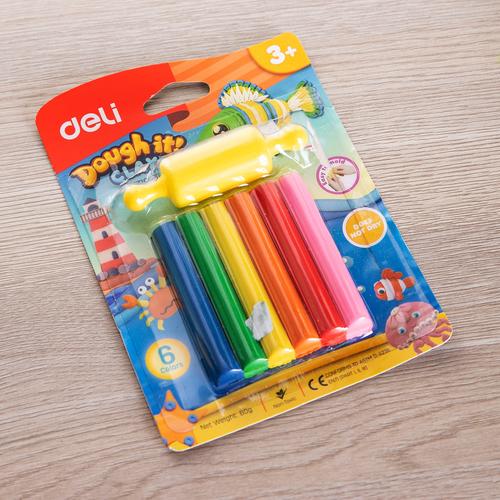 Deli Plasticine / Mainan Lilin Anak 6/8/12Warna Mudah Dibentuk ED750X1