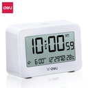 Deli Alarm Clock / Jam Meja Alarm Dengan Suhu Tanggal Lampu 8839