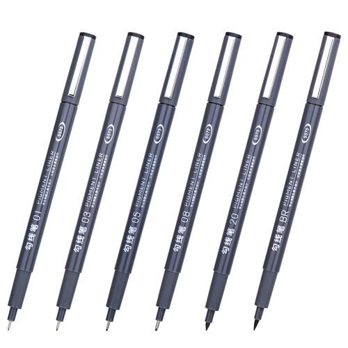 Deli Pigment Liner / Spidol Dengan 6 Pilihan Ketebalan S573