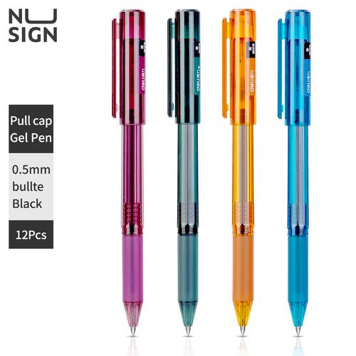 Deli Nusign GeL Pen / Pulpen Gel 0.5mm Tinta Hitam Hasil Halus NS558