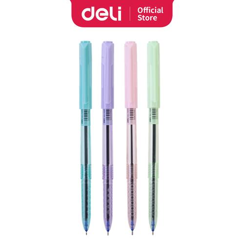 Deli Ballpoint Pen / Pulpen 0.5mm Warna Pastel Tinta Hitam CQ193-BK