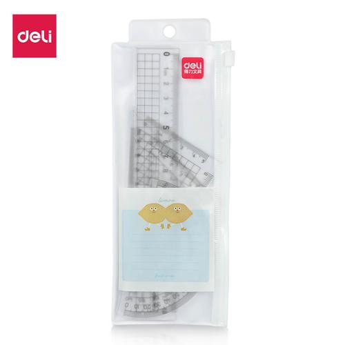 Deli Student Ruler Set Paket Penggaris Isi 4Pcs Untuk Pelajar 9619