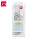 Deli Student Ruler Set Paket Penggaris Isi 4Pcs Untuk Pelajar 9619