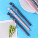 Deli Gel Pen Pulpen Dengan Tutup Bentuk Kucing 0.5mm Tinta Hitam A458