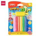 Deli Plasticine / Mainan Lilin Anak 6/8/12Warna Mudah Dibentuk ED750X1