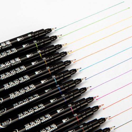 Deli Fine Liner / Spidol Berwarna Dual Tip 0.5-1.0mm Isi 12Warna S571