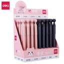 Deli Gel Pen Pulpen Dengan Tutup Bentuk Kucing 0.5mm Tinta Hitam A458