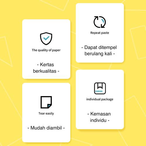 Deli index tab seri KAKAO 15X47mm/20 lembar 8pcs/Kemasan 25914