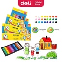 Deli Krayon sekolah Plastik 12 warna, Non-Toxic, bentuk segitiga 72061