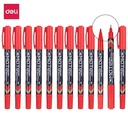 Deli EU10440 (BOX) Permanent Marker/Spidol Permanen-Merah 12 Pcs