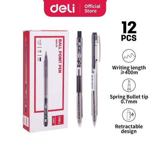 Deli Retractable Smooth writing Ballpoint Pen EQ00120