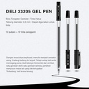 Deli Gel Pen 0.5mm Penulisan Ekstra Halus 12pcs +Isi Ulang 12pcs 33205