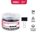 Deli Klip Binder / Binder Clip - Hitam&Black 24/Tube 32mm E8563A