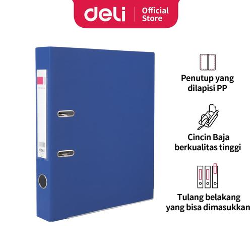 Deli Ordner / Lever Arch File - 2C Hitam&Biru/Black&Blue E39595