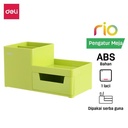 Deli EZ25150 ABS,PS Desk Organizer Green, 3comp., 1 drawer (Green)
