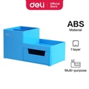 Deli EZ25130 ABS,PS Desk Organizer Blue, 3comp., 1 drawer (Blue)
