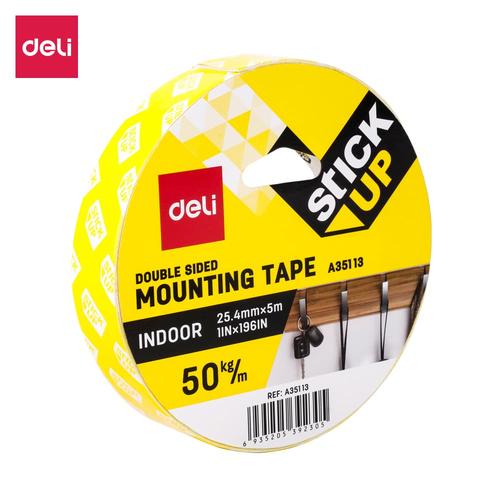 Deli EA35113 Foam Mounting Tape 25.4mm*5m / Isolasi Putih 25.4mm*5m