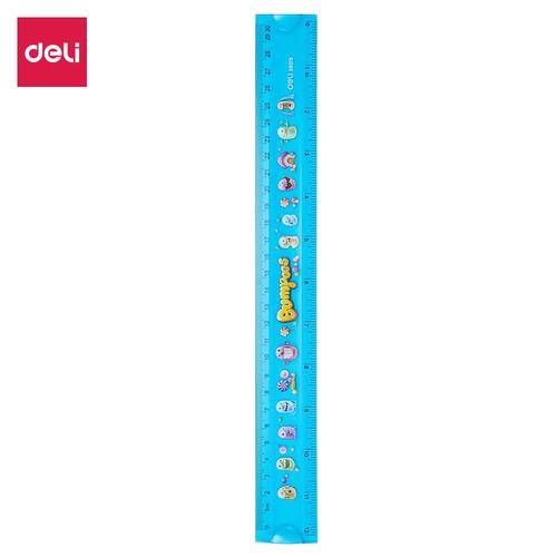 Deli E38015 Penggaris-Printed EcoPVC Flexible Ruler 30cm- Blue