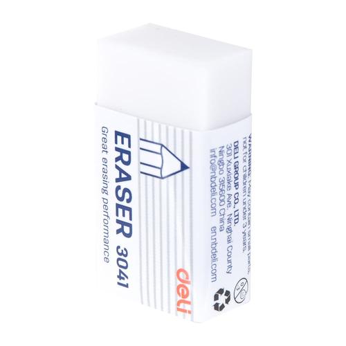 Deli E3041 Eraser/Penghapus-EcoPVC Eraser 40×22×12mm Soft 2B White
