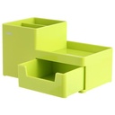 Deli EZ25150 ABS,PS Desk Organizer Green, 3comp., 1 drawer (Green)