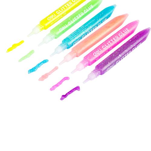 Deli EA71201 Neon Glitter Glue 12ml 3C / Lem Glitter isi 3
