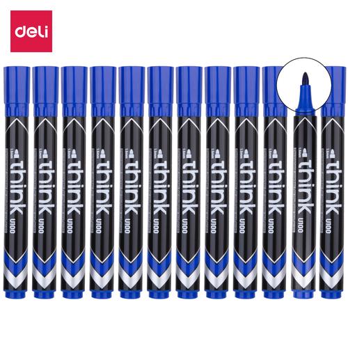 Deli EU10030 (BOX) Permanent Marker/Spidol Permanen-Blue 12 Pcs