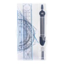 Deli E9609 Jangka-Drafting set 6pcs Ruler Set Squares 15cm