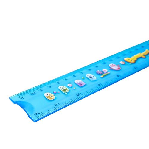 Deli E38015 Penggaris-Printed EcoPVC Flexible Ruler 30cm- Blue