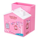 Deli E9138 Pulpen stand-PS House Desk Organizer 3 Comp Pink Blue