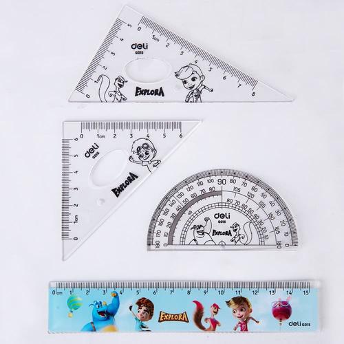 Deli Set Penggaris / Drafting set - EXPLORA 4pcs Penggaris EG01503
